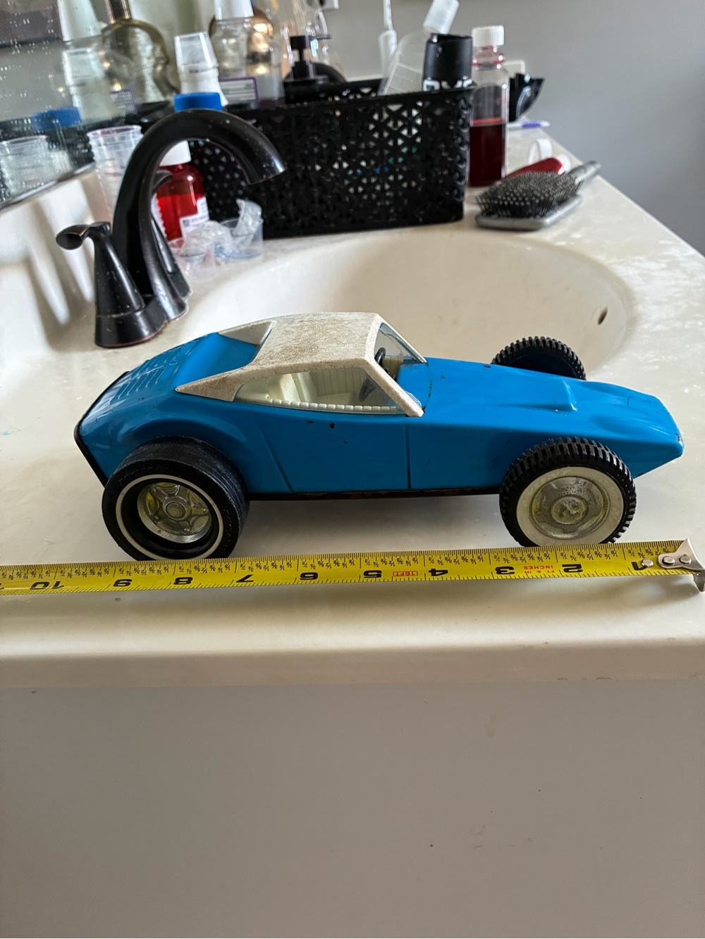 Vintage 1970s Nylint Pressed Steel Blue Dune Buggy / Sand Dragster Race Car -